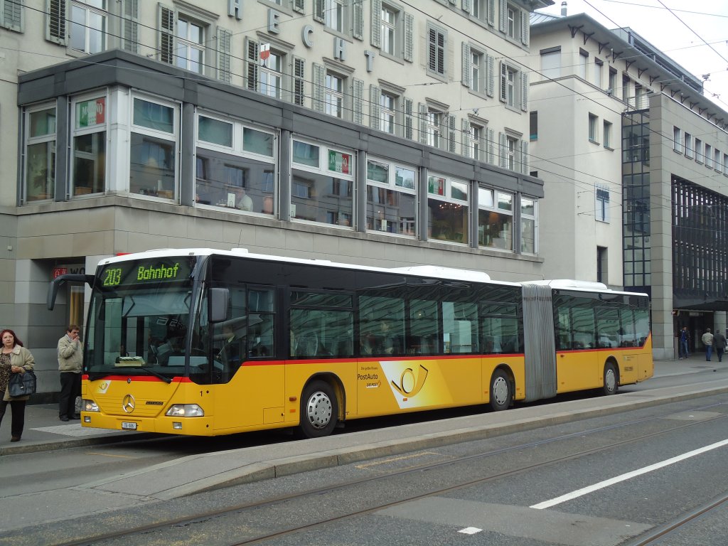 Eurobus (Cars Alpin Neff), Arbon - Nr. 1/TG 686 - Mercedes Citaro am 13. April 2011 in St. Gallen, Marktplatz