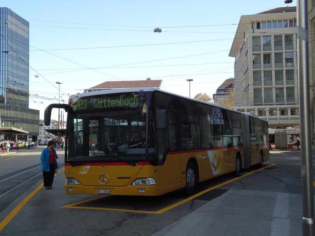 Eurobus (Cars Alpin Neff), Arbon - Nr. 8/TG 18'880 - Mercedes Citaro am 20. Oktober 2012 beim Bahnhof St. Gallen