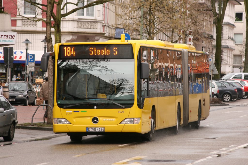 EVAG 4626 (E VG 4626) mit der Linie 184 in Essen Steele am 25.2.2010.