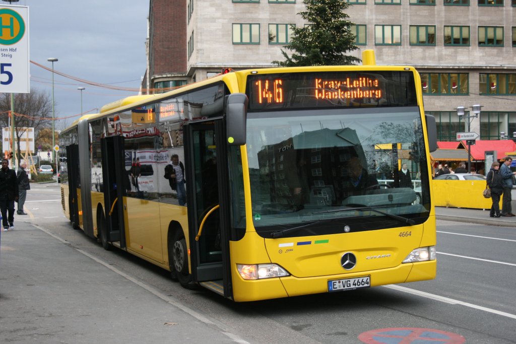 EVAG 4664 (E VG 4664) am HBF Essen mit der Linie 146 nach Kray Leithe am 25.11.2009.