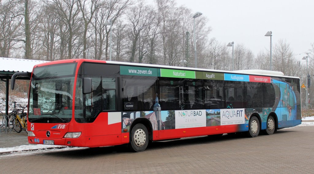 EVB Bus mit Werbung fr den Standort ZEVEN. Tostedt, 28.01.2012