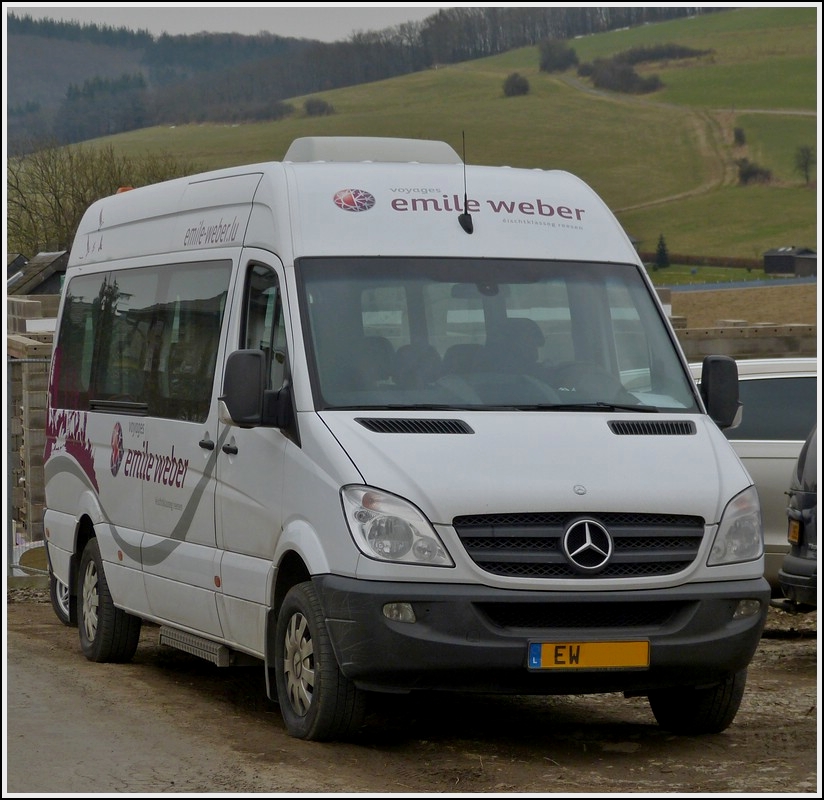 (EW 1655)  Mercedes Benz Sprinter Minibus abgestellt am Straenrand in der Nhe von Wiltz am 07.03.2013.