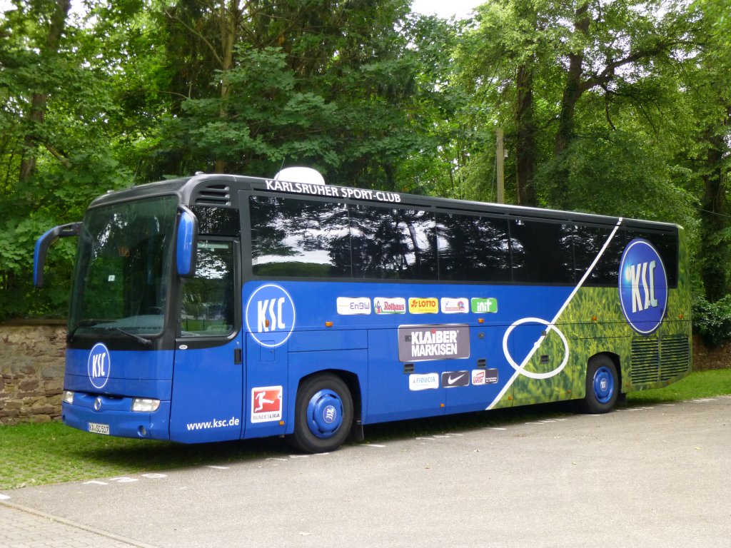 Fhrt nun leider fr die 3. Liga, wird aber in Krze ersetzt: Irisbus Iliade GTX  Karlsruher Sport-Club , Hauptsponsor Klaiber Markisen, 01.06.2012 Karlsruhe Wildparkstadion