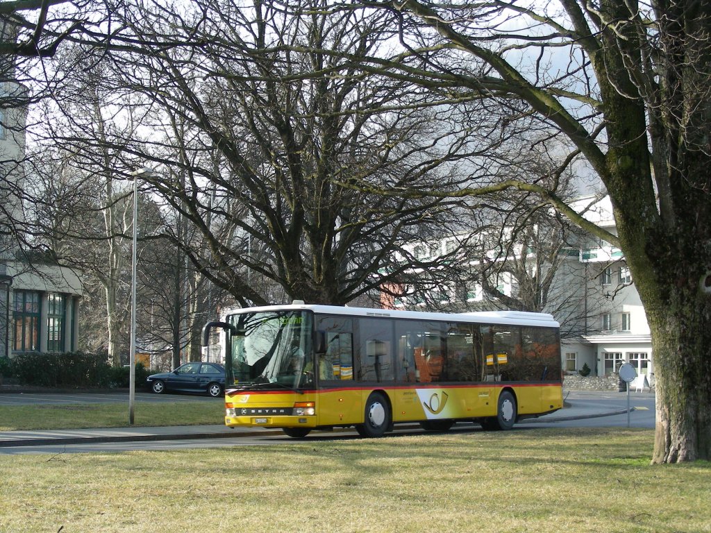 Gessinger, Bad Ragaz. Setra S315NF (SG 112'734, ex Tinner, Sennwald) in Bad Ragaz, Bahnhof. (16.2.2008)