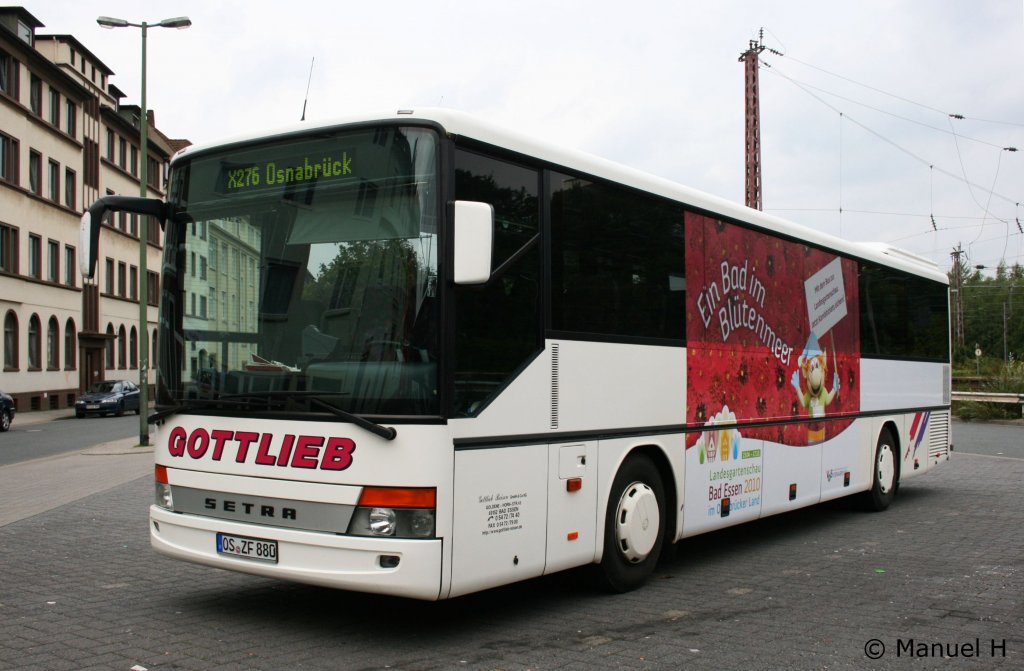 Gottlieb (OS ZF 880) mit Werbung fr die Landesgartenschau in Bad Essen 2010.
Aufgenommen am HBF Osnabrck, 19.9.2010.