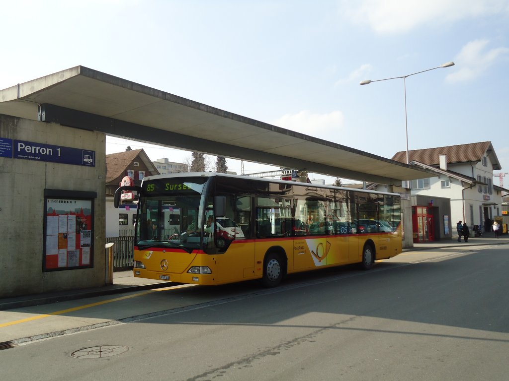 Häfliger, Sursee - Nr. 1/LU 197'101 - Mercedes Citaro (ex P 25'233) am 11. März 2011 beim Bahnhof Sursee