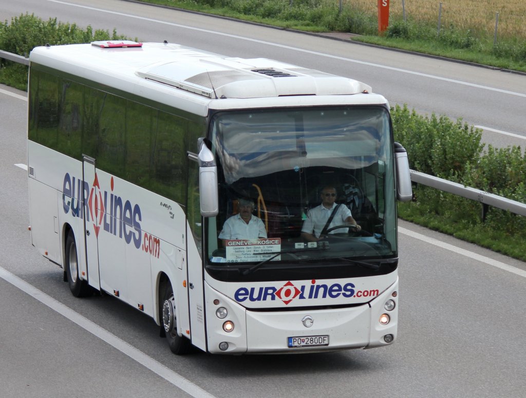 Irisbus Evadys aux couleurs Eurolines photographi le 08.07.2012  Oensingen 