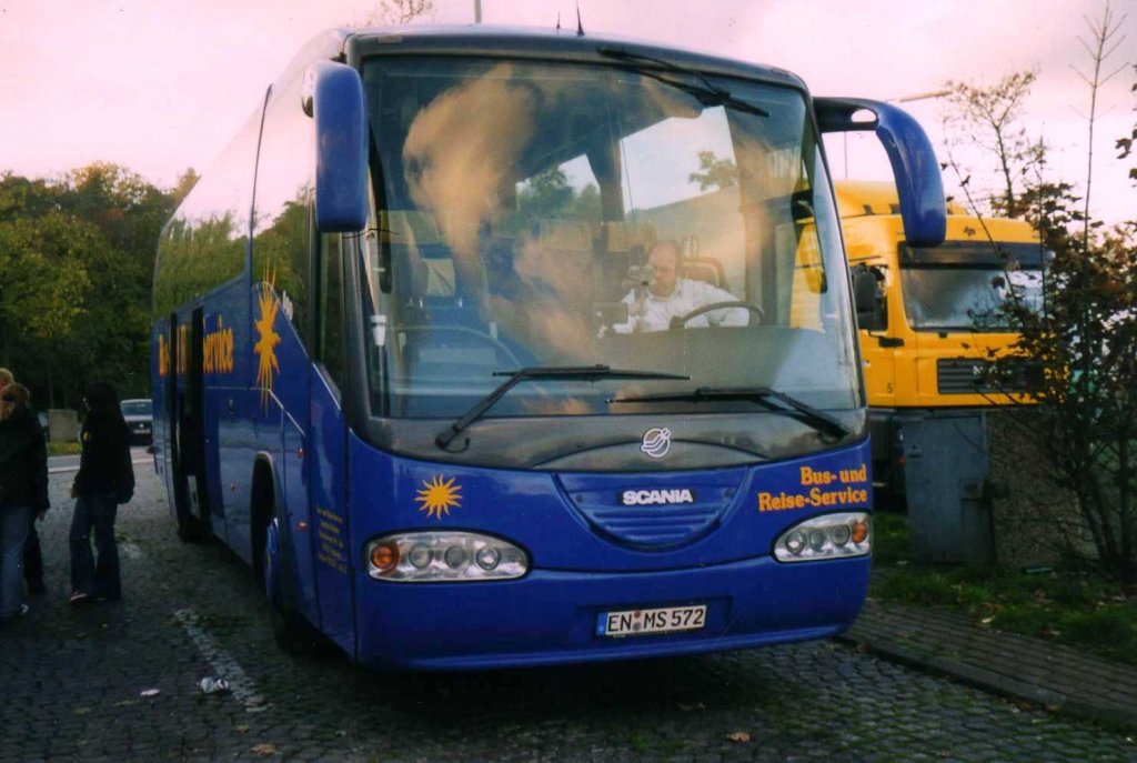 Irizar Scania Century, aufgenommen im November 2001 in den Nhe von Bochum.