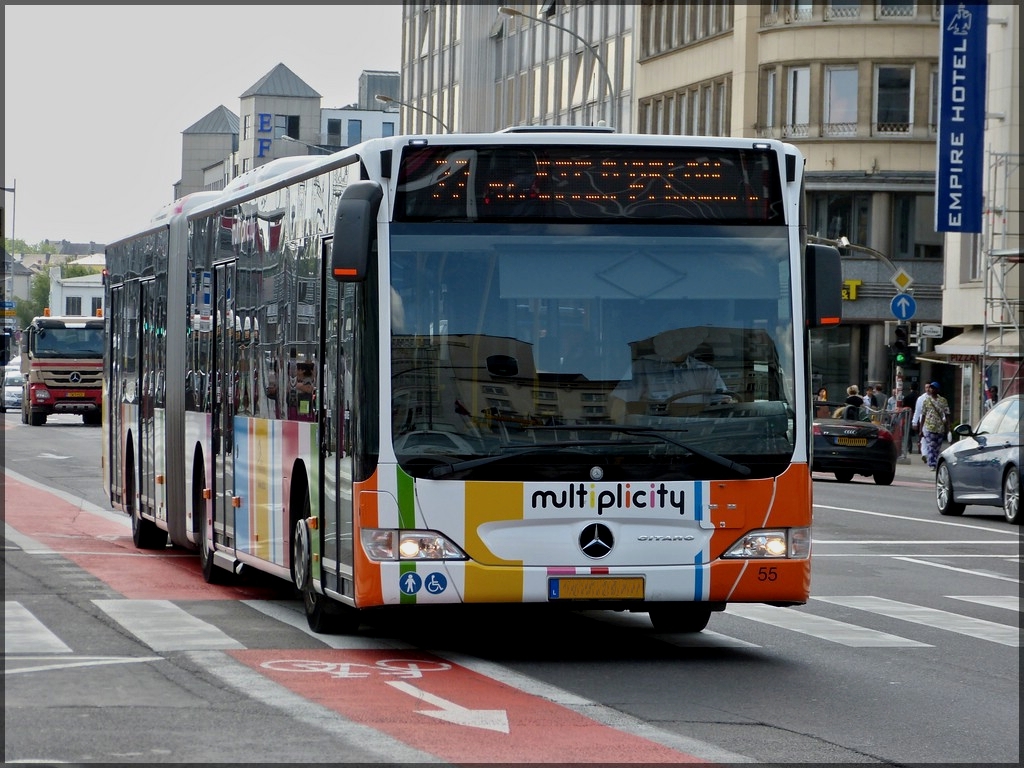 KJ 6270, VDL 55, am 03.07.2012 fuhr mir dieser M-B Citaro in den Strassen der Stadt Luxemburgs vor die Linse.