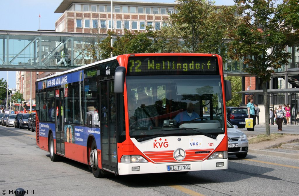 KVG 101 (KI TI 101) macht Werbung fr Sanitr Lange.
Kiel HBF, 1.7.2010.