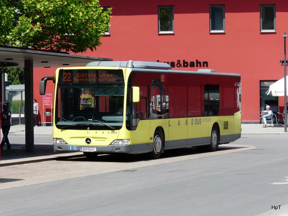 LandBus - Mercedes Citaro BD 13427 unterwegs beim Bahnhof in Dornbirn am 24.05.2011