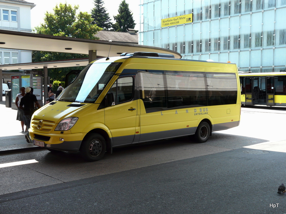 LandBus - Mercedes Sprinter DO 735 CU unterwegs vor dem Bahnhof in Dornbirn am 24.05.2011