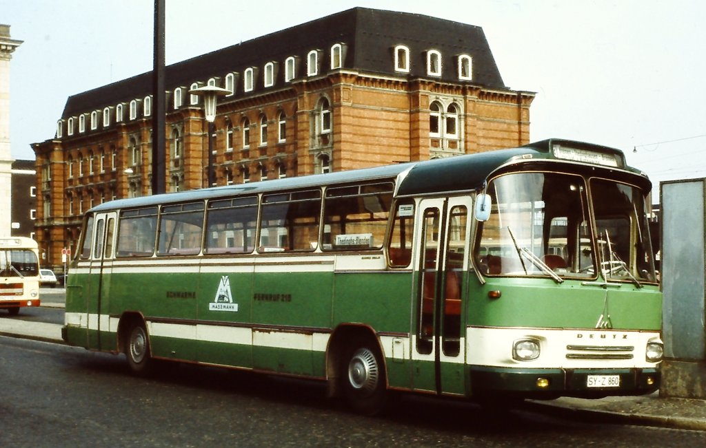 Magirus-Deutz im Liniendienst von Bremen Richtung Sden Ende April 1980.