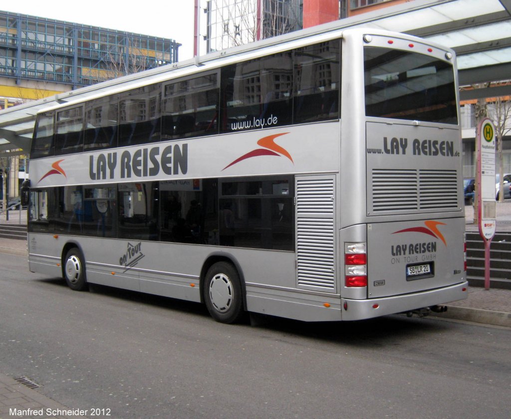 MAN Bus der Firma Lay Reisen. Das Foto habe ich Anfang Mrz 2012 in Saarbrcken gemacht.