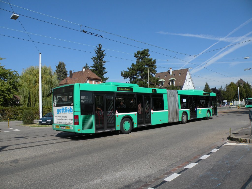 MAN Bus mit der Betriebsnummer 756 auf der Linie 6 bei der Haltestelle Kirche. Die Aufnahme entstand am 23.09.2010.