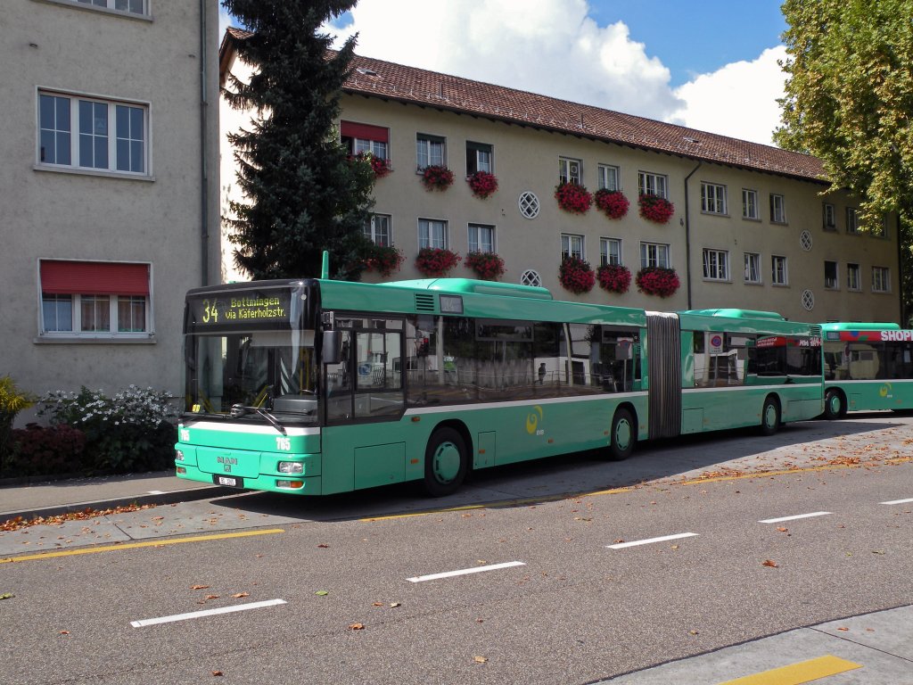 MAN Bus mit der Betriebsnummer 765 an der Endhaltestelle Habermatten auf der Linie 34. Die Aufnahme stammt vom 123.09.2010.