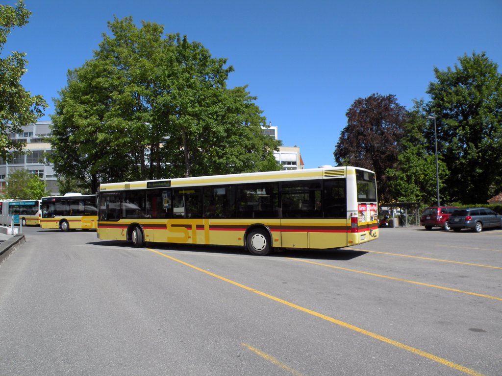 MAN Bus der STI mit der Betriebsnummer 83 an der Schifflndte in Thun. Die Aufnahme stammt vom 18.05.2011.