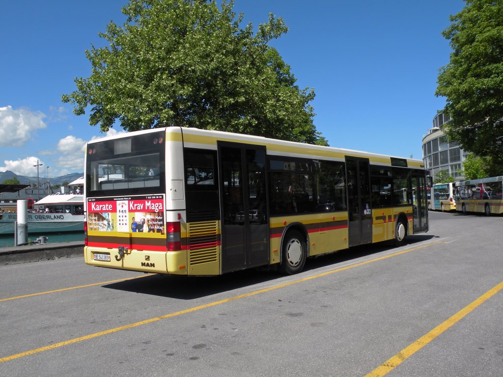 MAN Bus der STI mit der Betriebsnummer 83 an der Schifflndte in Thun. Die Aufnahme stammt vom 18.05.2011.