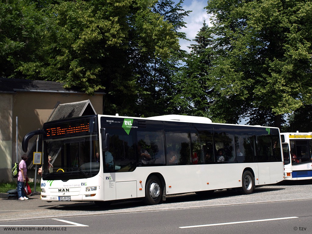 MAN Lion´s City  auf der Linie 210 aus Chemnitz nach Kurort Oberwiesenthal in Annaberg-Buchholz, Geyersdorferstrasse.