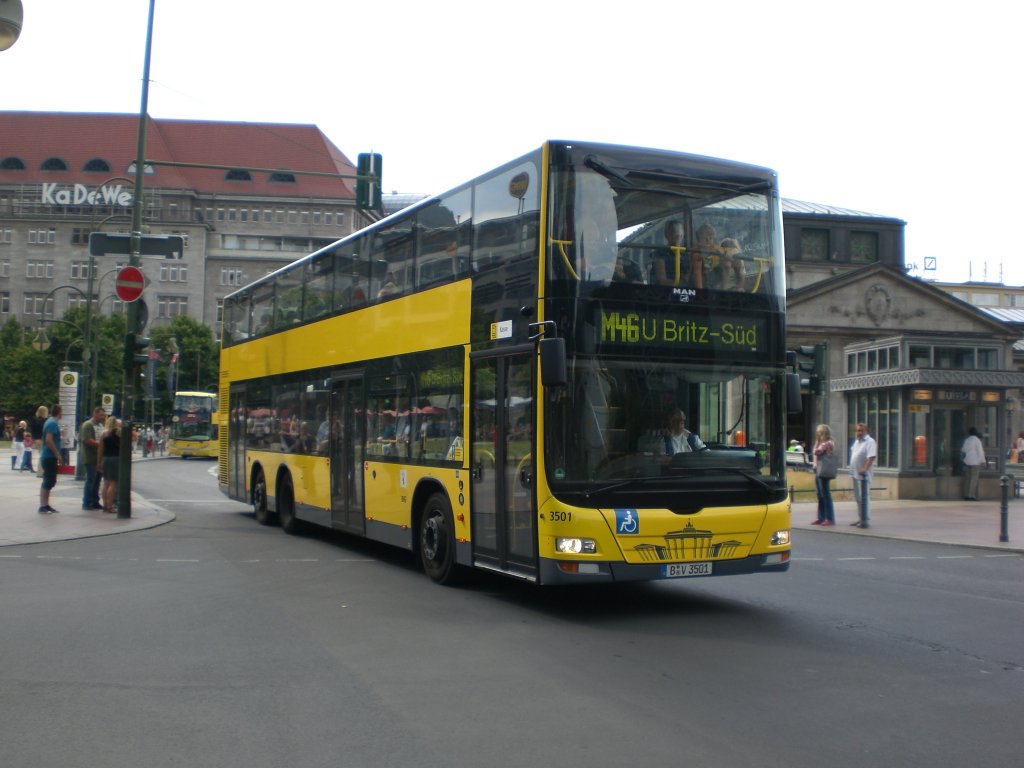 MAN Lion's City DD (Doppelstock) auf der Linie M46 nach U-Bahnhof Britz-Sd am U-Bahnhof Wittenbergplatz.