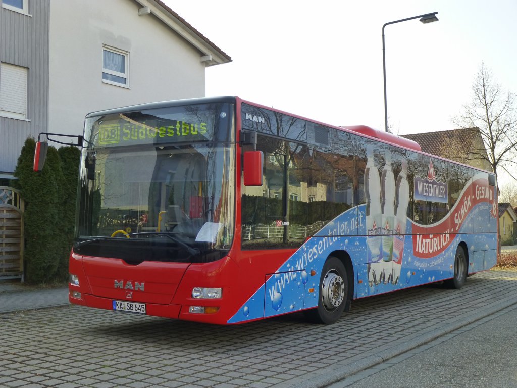 MAN Lion's City  Sdwestbus  KA-SB 645, Bruchsal-Untergrombach 05.03.2013