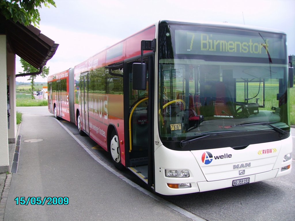 MAN Lions City Wagen Nr. 157 wurde im Dezember 2010 an Indermhle Bus AG, Rekingen verkauft.