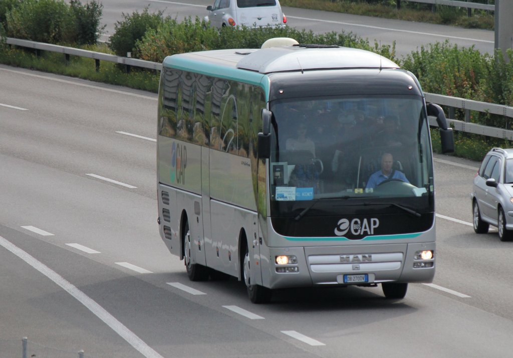MAN Lion's Coach de la maison italienne CAP bus photographi le 29.07.2012 prs de Berne