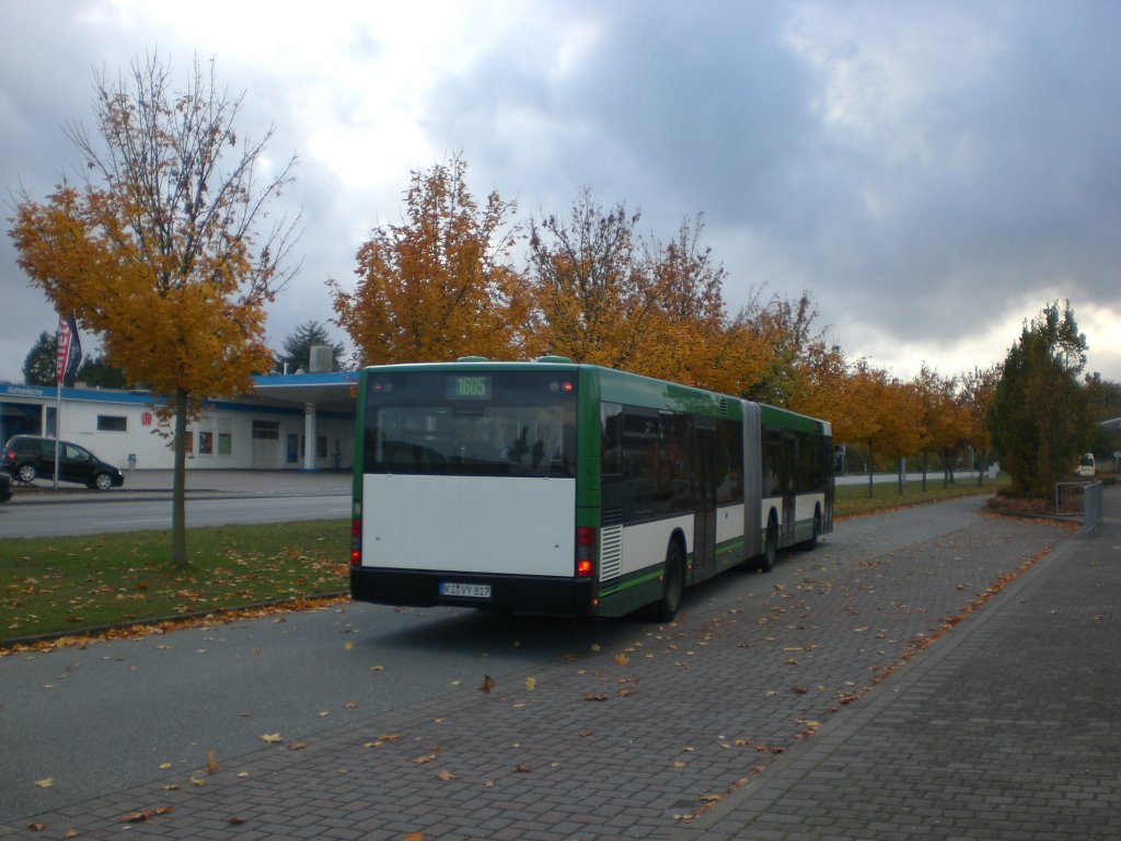 MAN Niederflurbus 2. Generation auf der Linie 1605 nach Flensburg am ZOB Kappeln.