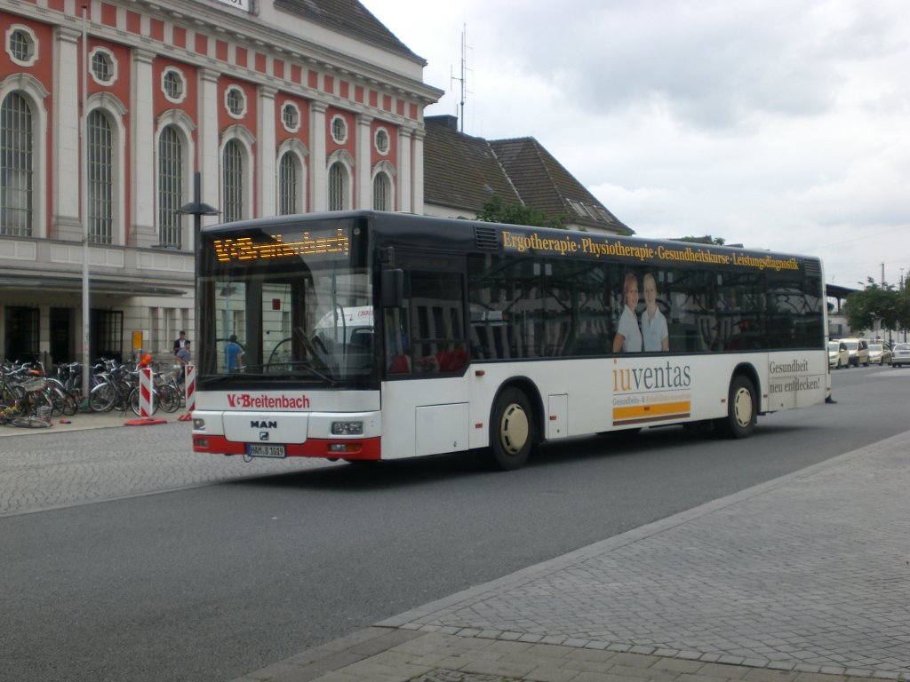 MAN Niederflurbus 2. Generation auf Dienstfahrt am Hauptbahnhof Hamm.(16.7.2012) 