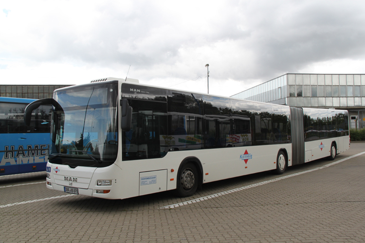 MAN Niederflurbus 3.Generation(Lion's City)abgestellt in Hhe ZOB Rostock Hauptbahnhof/Sd.16.08.2011