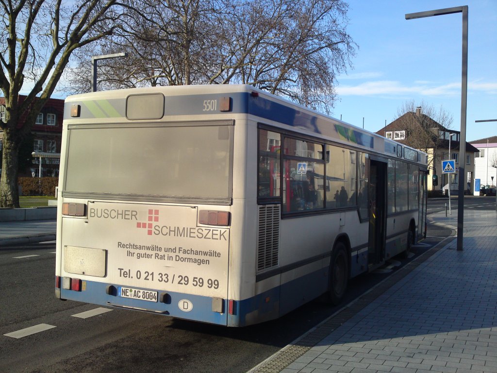 MAN NL 202 des Omnibusbetriebes Caillard, Dormagen. Davor Niederrheinische Verkehrsbetriebe AG (NIAG), Moers. Ex NIAG-Wagen 5501 aus Baujahr 1993.