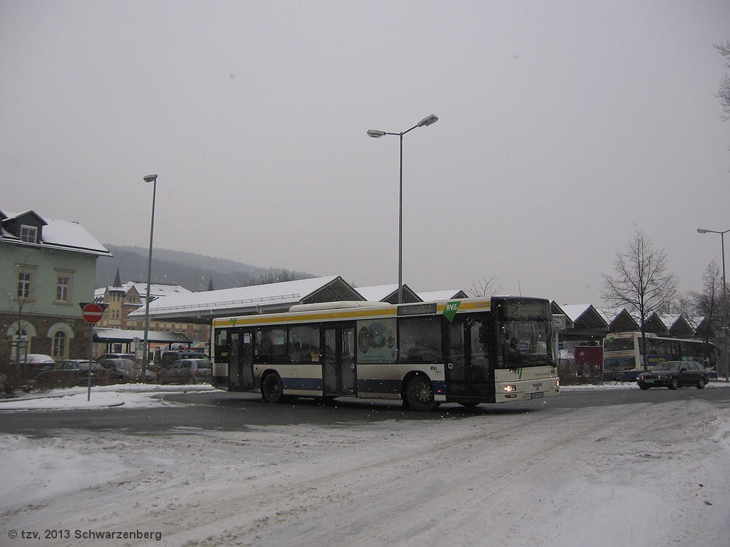 MAN NL313 auf der Stadtverkehrlinie  A  in Schwarzenberg.