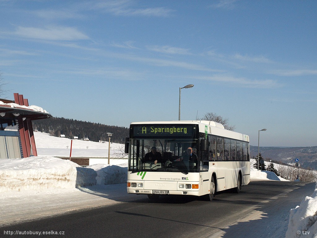 MAN N 313 in Oberwiesenthal, Dr. Jgerstrasse. 1.2.2012