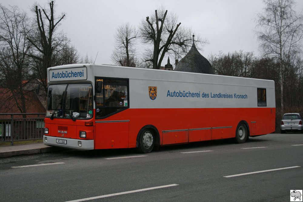 MAN Standardlinienbus 2. Generation  Autobcherei des Landkreises Kronach .
Aufgenommen am 14. Februar 2011 in Mitwitz.