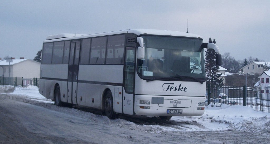 MAN L 363 vom Reisedienst Teske aus Deutschland in Sassnitz am 05.02.2012


