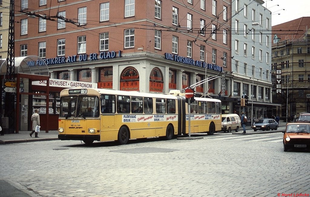 MAN/Grf&Stift-Obus in Bergen/Norwegen auf der Linie 2 (Mai 1988)