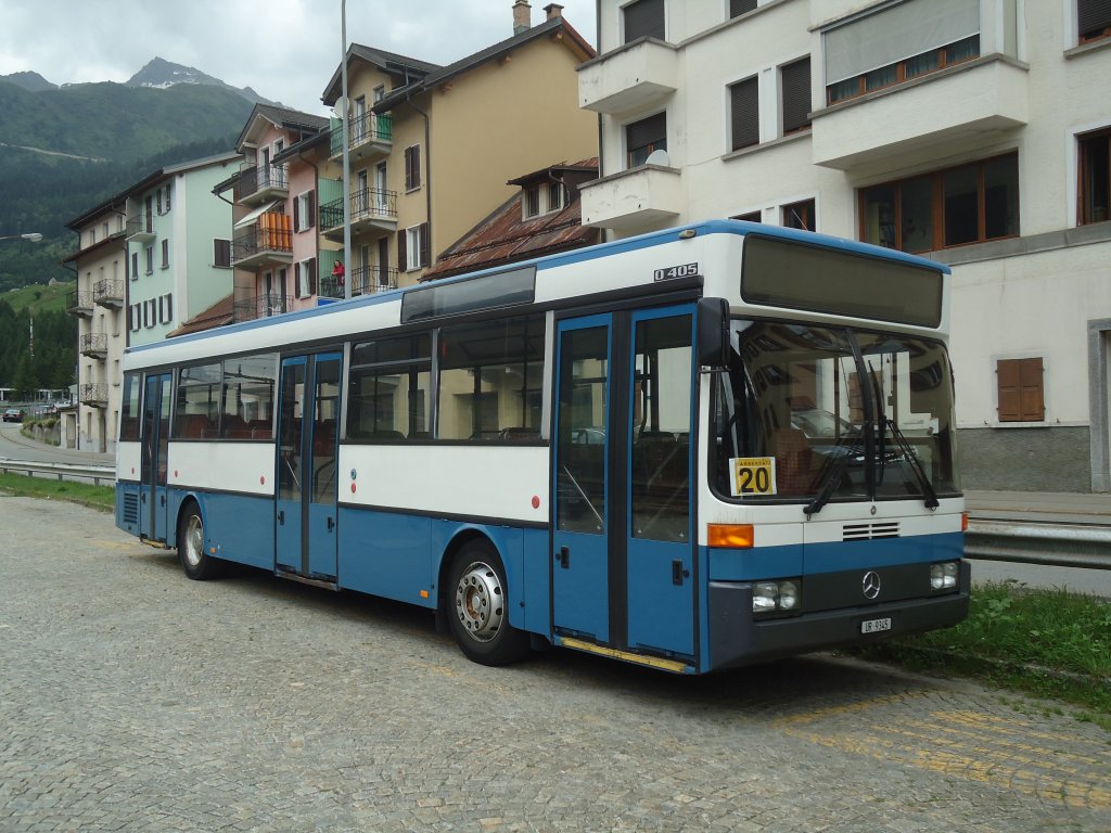 Marchetti, Airolo - UR 9345 - Mercedes O 405 (ex Gut, Binz Nr. 18) am 1. Juli 2012 beim Bahnhof Airolo