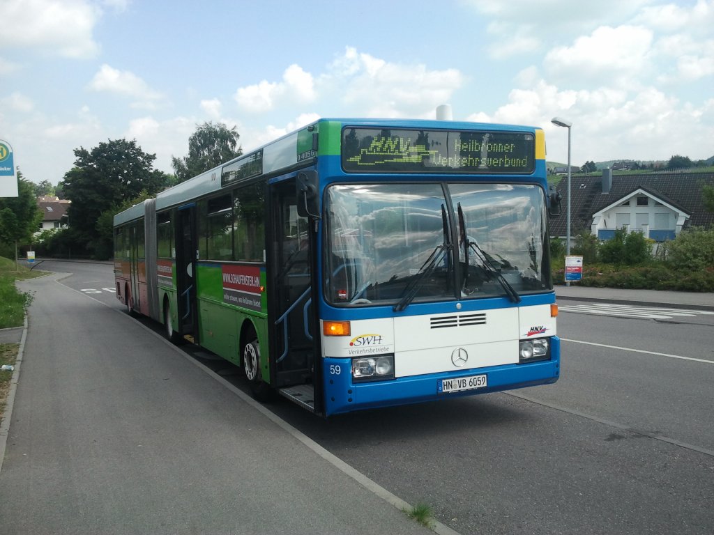 MB O 405 G - Wagen 59 - HN-VB 6059 - Haltestelle: Flein Gnscker - Betrieb: Stadtwerke Heilbronn Verkehrsbetriebe