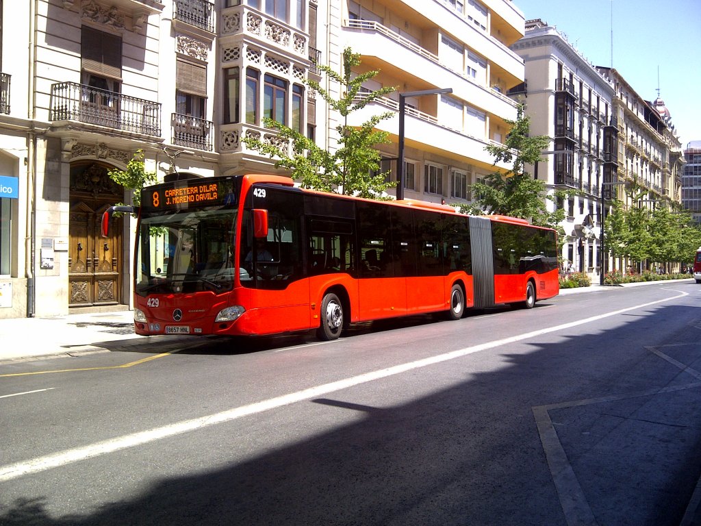Mercedes-Benz Citaro C2 G, Transportes Rober, Wagen 429, Haltestelle Gran V�a, Granada, 20/06/2013