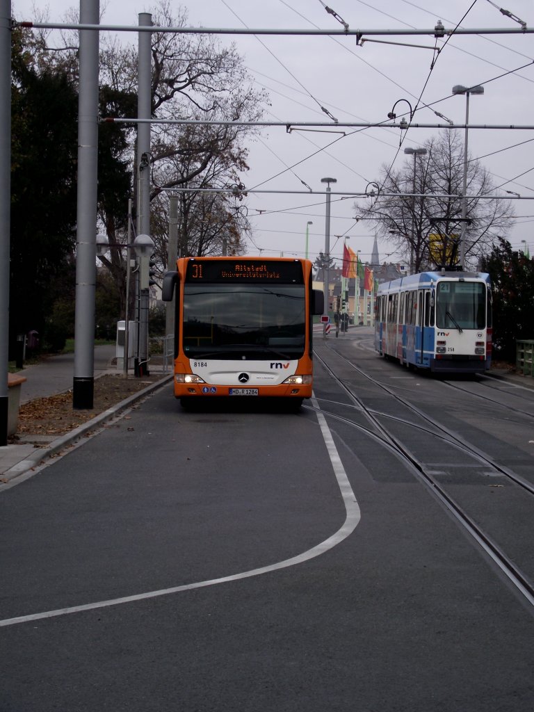 Mercedes Benz Citaro G (C1 Facelift) am 18.11.11 auf der Linie 31 in Heidelberg