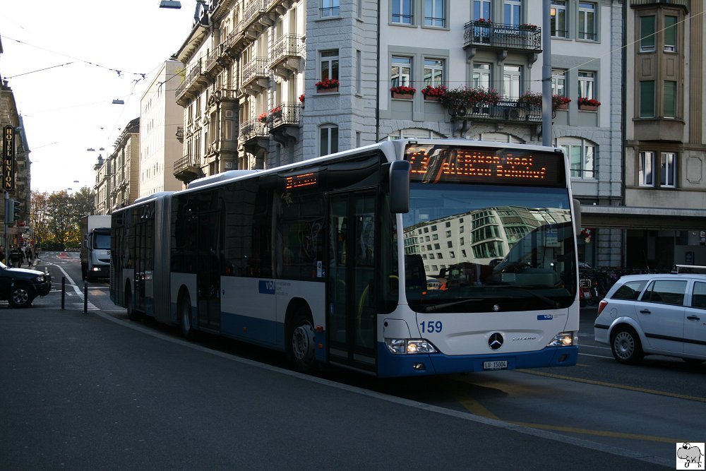 Mercedes Benz Citaro (O 530 II) Gelenkbus # 159 der Verkehrsbetriebe Luzern (vbl). Aufgenommen am 7. Oktober 2009.