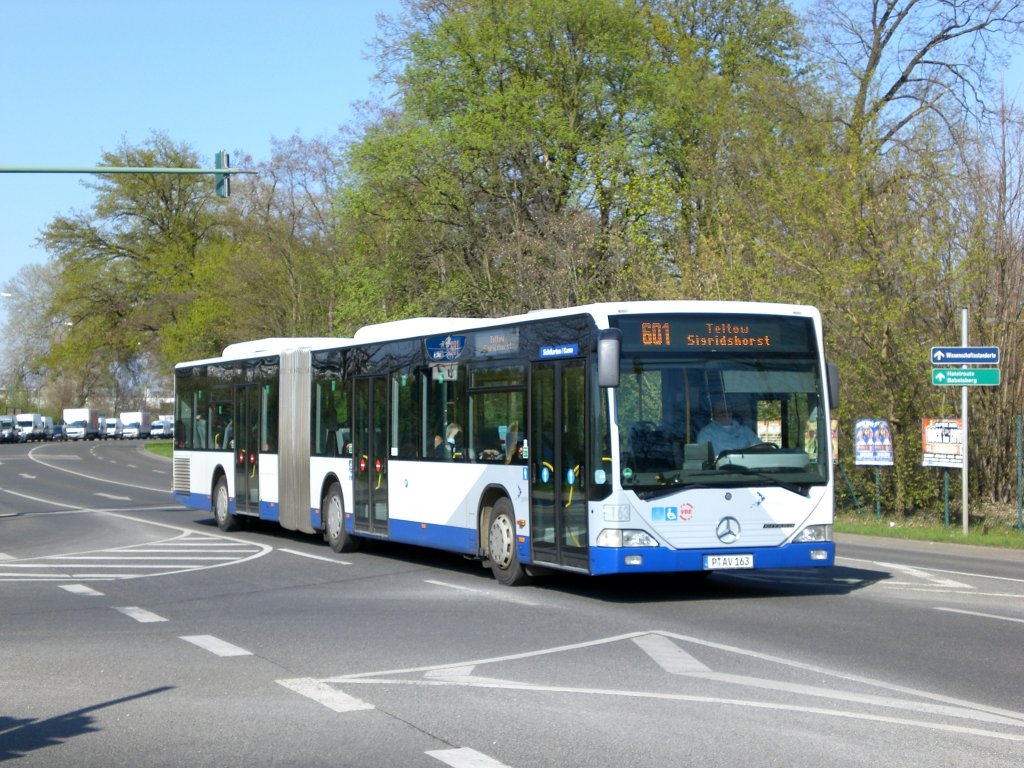 Mercedes-Benz O 530 I (Citaro) auf der Linie 601 nach Teltow Sigridshorst an der Haltestelle Betriebshof VIP.