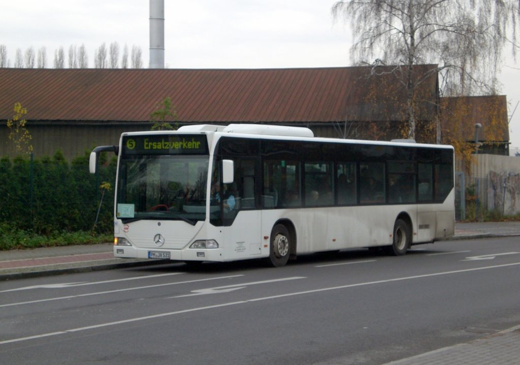 Mercedes-Benz O 530 I (Citaro) als SEV fr die S-Bahnlinie 1 zwischen S-Bahnhof Schnholz und S-Bahnhof Waidmannslust am S-Bahnhof Wilhemsruh.