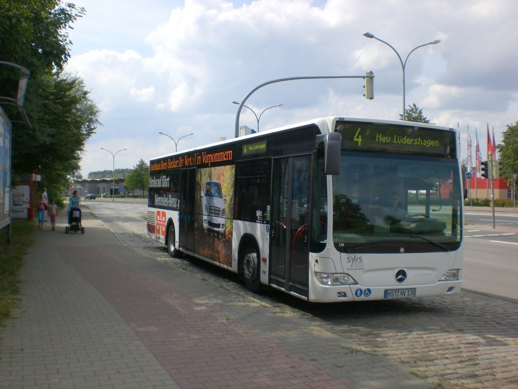 Mercedes-Benz O 530 II (Citaro Facelift) auf der Linie 4 nach Neu Ldershagen an der Haltestelle Strehlapark/Zoo.