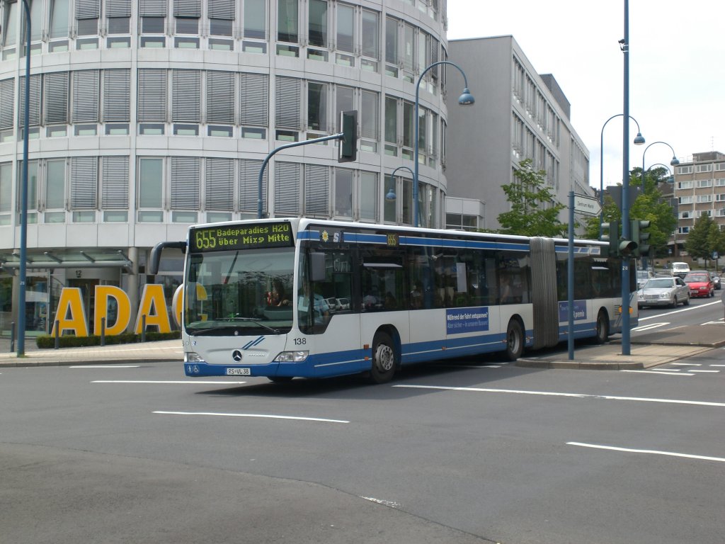 Mercedes-Benz O 530 II (Citaro Facelift) auf der Linie 655 nach Remscheid-Lennep Badeparadies H2O am Hauptbahnhof Remscheid.(4.7.2012)