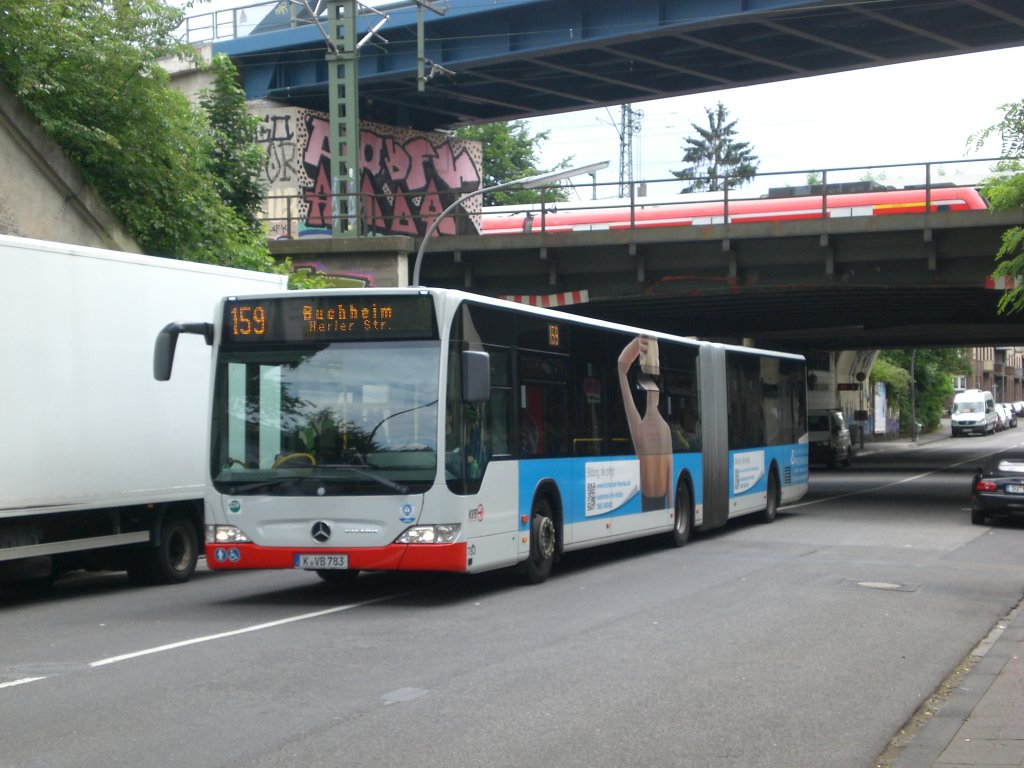 Mercedes-Benz O 530 II (Citaro Facelift) auf der Linie 159 nach Kln Buchenheim Herler Strae am S-Bahnhof Kln Buchforst.(9.7.2012)
 
