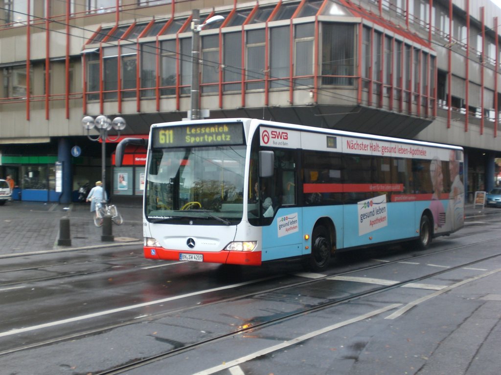 Mercedes-Benz O 530 II (Citaro Facelift) auf der Linie 611 nach Bonn Lessenich Sportplatz am Hauptbahnhof Bonn.(4.10.2012) 