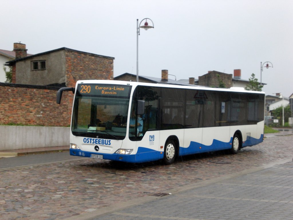 Mercedes-Benz O 530 II  (Citaro Facelift) auf der Linie 290 nach Bansin Dorf am Bahnhof Bansin Seebad.
