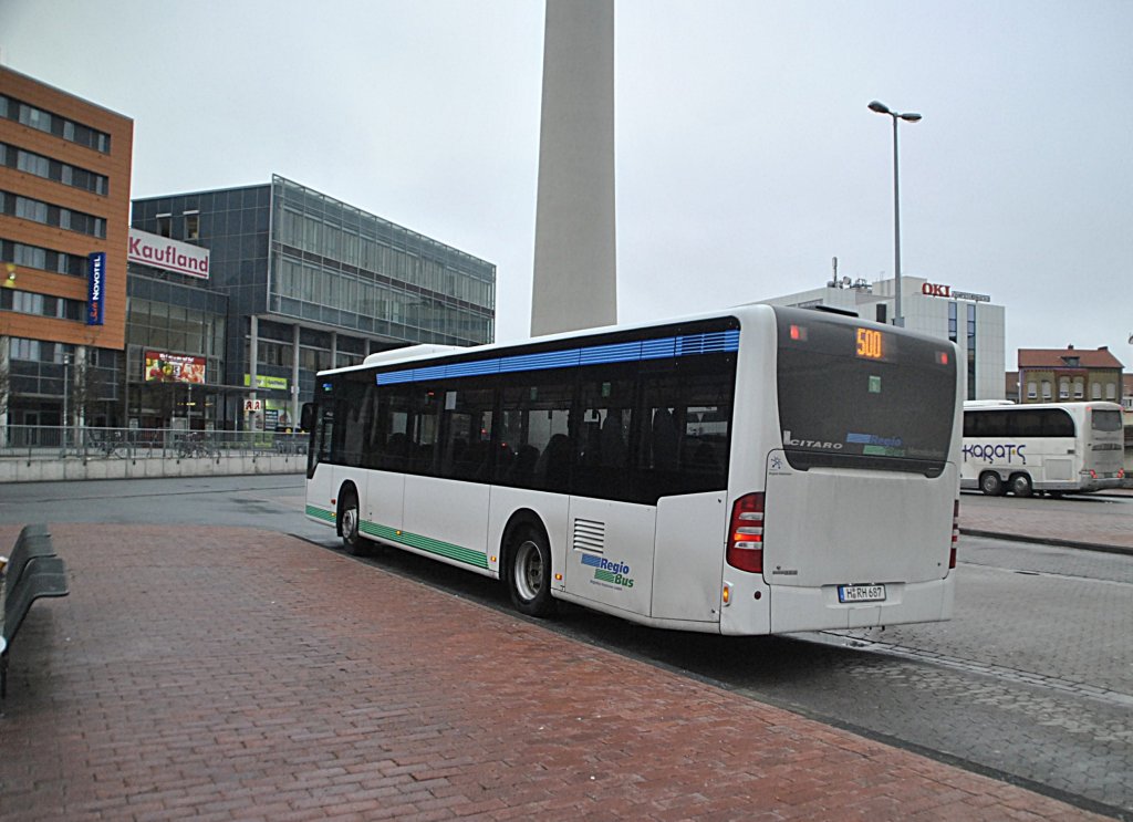 Mercedes Citaro II, am 23-01-2011 am ZOB in Hannover.