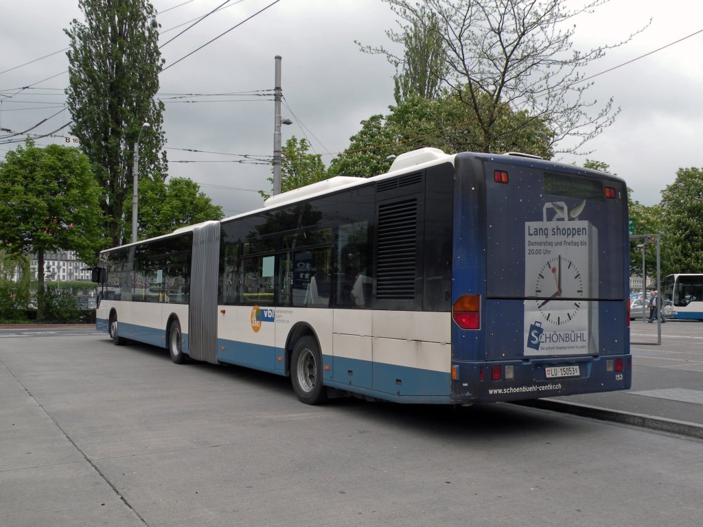 Mercedes Citaro LU 15053 mit der Betriebsnummer 153 unterwegs auf der Linie 18. Die Aufnahme stammt vom 04.05.2010.